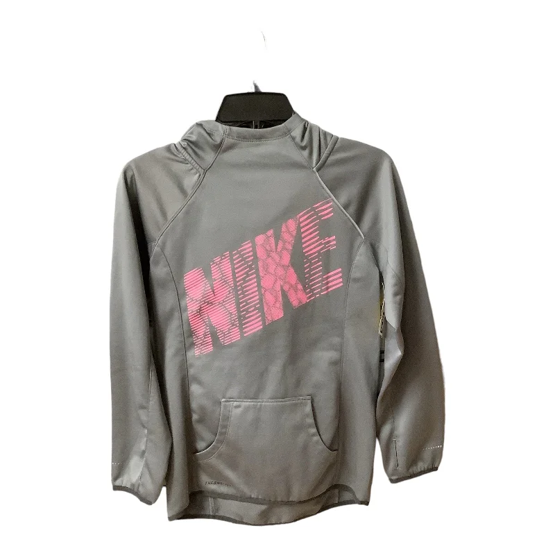 Fleece black sweatshirts for winter comfort-Women's Printed Sweatshirts-Athletic Sweatshirt Hoodie By Nike Apparel  Size: L