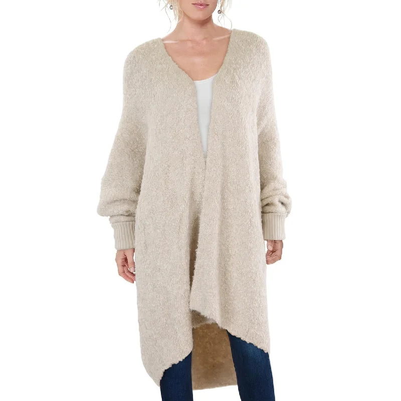 Long cashmere pullover sweater for layering-Women's Low-Waisted Pencil Pullovers-Womens Open Front Oversized Duster Sweater