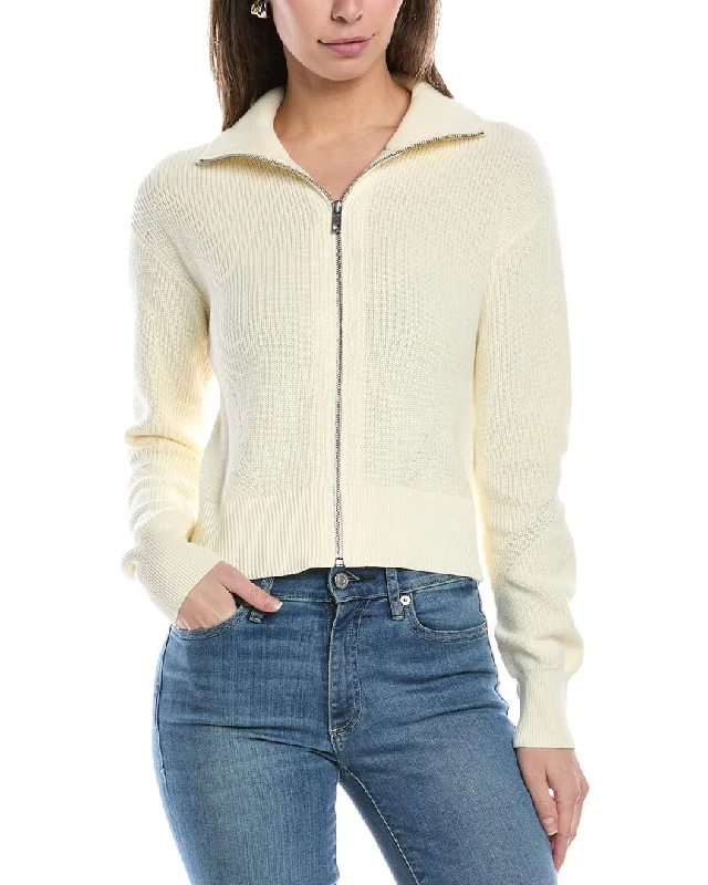 Red ribbed pullover sweater for style-Women's Front-Open Pullovers-rag & bone Amy Zip Sweater