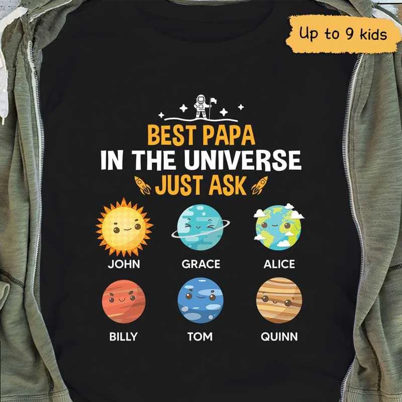 Unique funny print T-shirts for men-Best Dad In The Universe Personalized Shirt