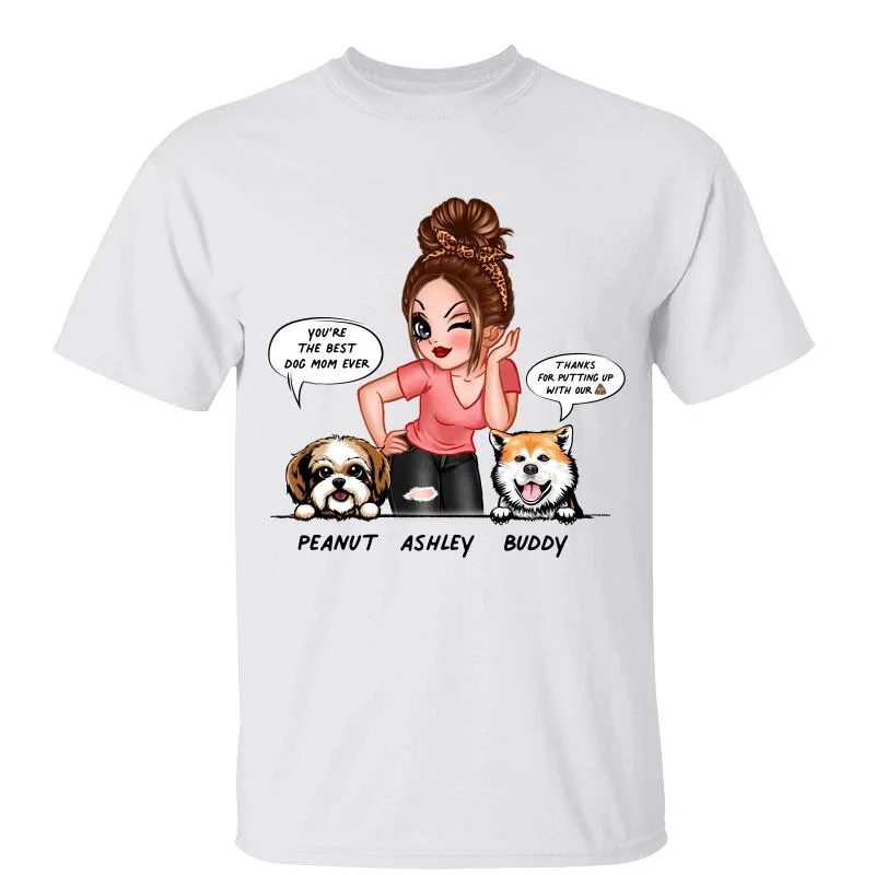 Fun motivational T-shirts for students-Best Dog Mom Text Box Personalized Shirt