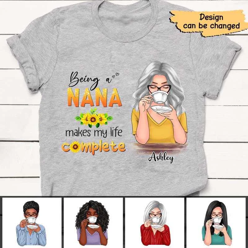 Custom graphic tees with funny memes-Being Grandma Makes Life Complete Personalized Shirt