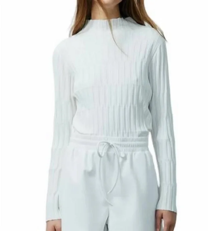 White short pullover sweater for summer-Women's Hooded Pullovers-Colette Knit Top In Off White