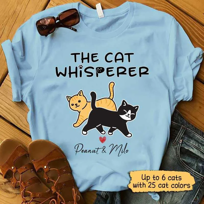 Inspirational T-shirts for kids-Walking Cat The Cat Whisperer Personalized Shirt