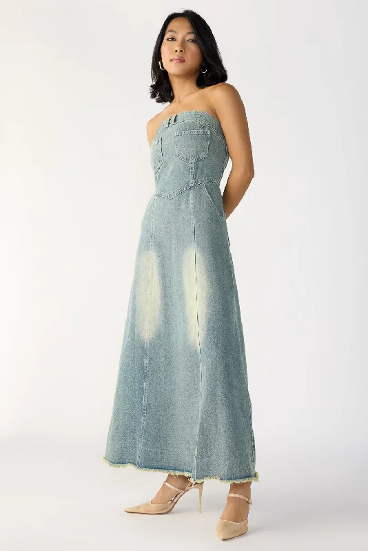 Strapless Washed A-line Dress