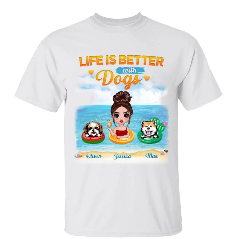 Custom graphic tees for parties-Summer Is Better With Dogs Personalized Shirt