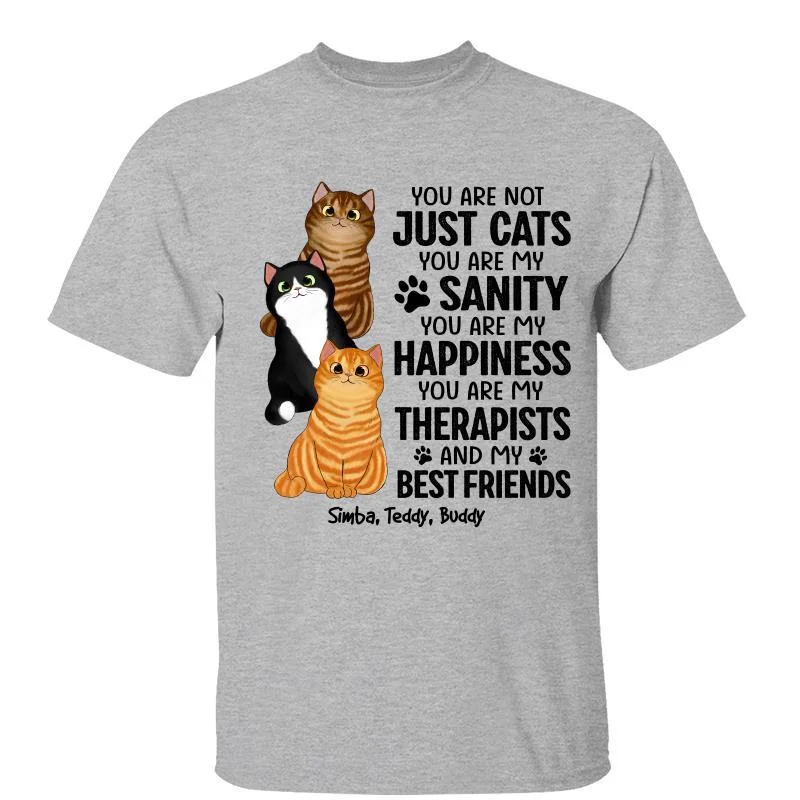 Personalized matching t-shirts for weddings-Fluffy Cats My Sanity Personalized Shirt