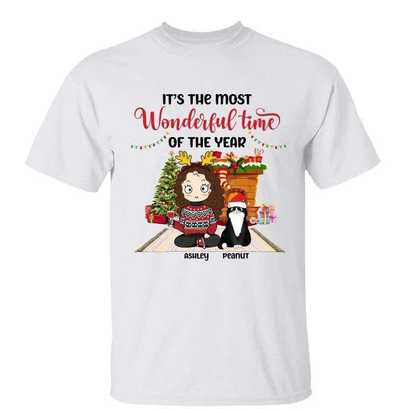 Funny dog lover T-shirts for men and women-The Most Wonderful Time Of The Year Christmas Cats Personalized Shirt