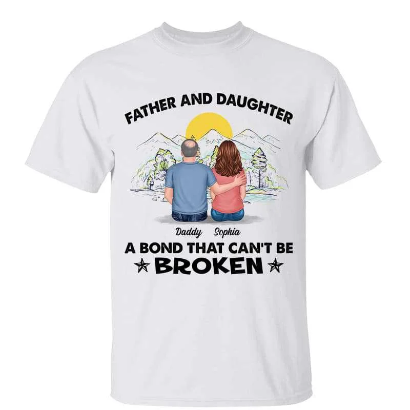 Personalized T-shirts for family gatherings-Father Daughter Son A Bond Can‘t Be Broken Personalized Shirt