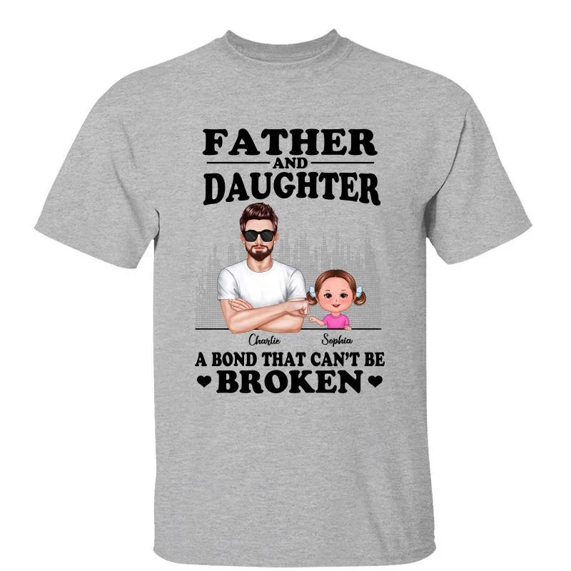 Custom graphic tees for summer events-Dad And Son Daughter Fist Bump Bond Can‘t Be Broken Personalized Shirt