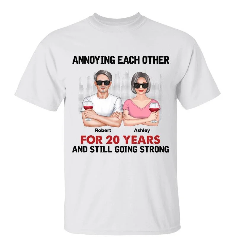 Custom T-shirts with inspirational designs-Annoying Each Other Real Couple Personalized Shirt