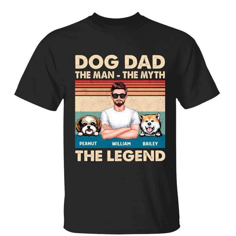 Funny movie quote T-shirts for fans-Dog Dad The Legend Real Man Personalized Shirt