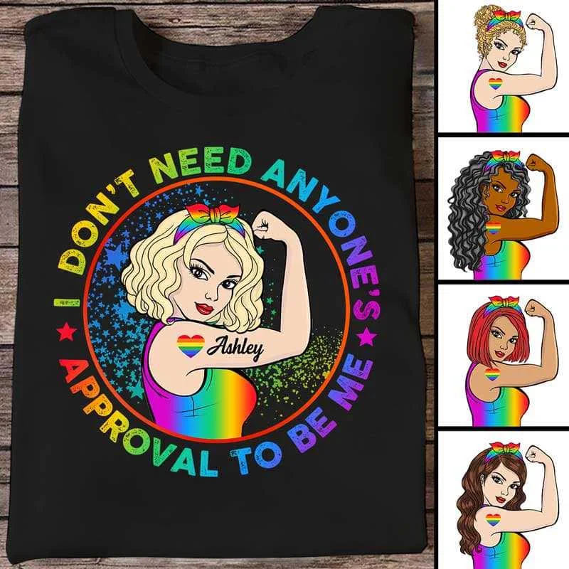 Custom designs for motivational T-shirts-Strong LGBT Cirlce Personalized Shirt