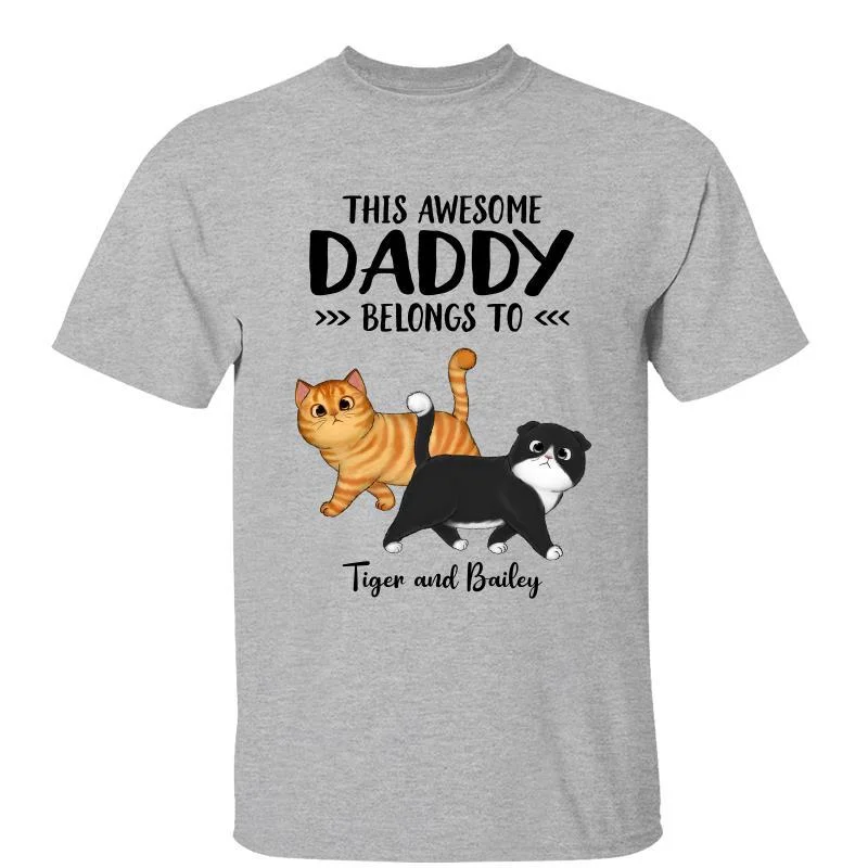 Funny T-shirts for sports fans-This Daddy Belongs To Walking Fluffy Cat Personalized Shirt