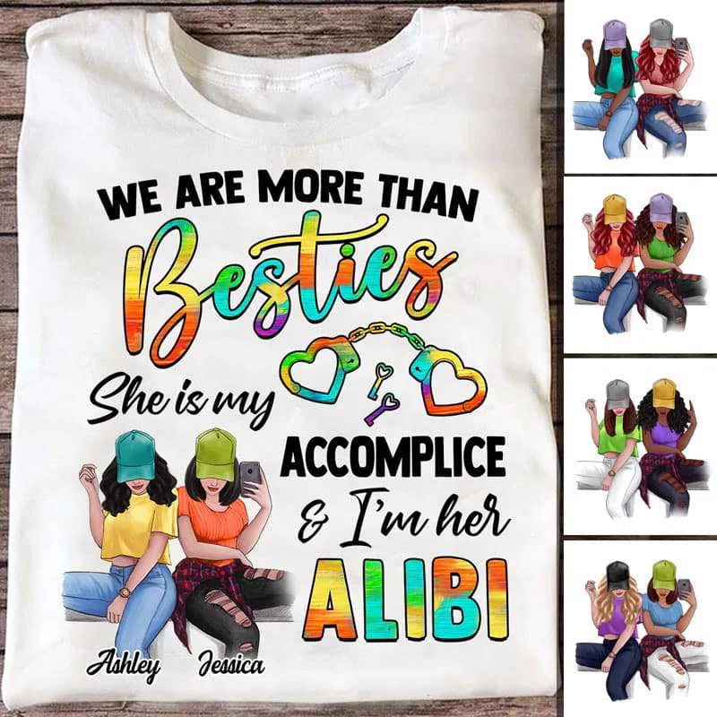 Fun team T-shirts for sports teams-We Are More Than Besties Personalized Shirt