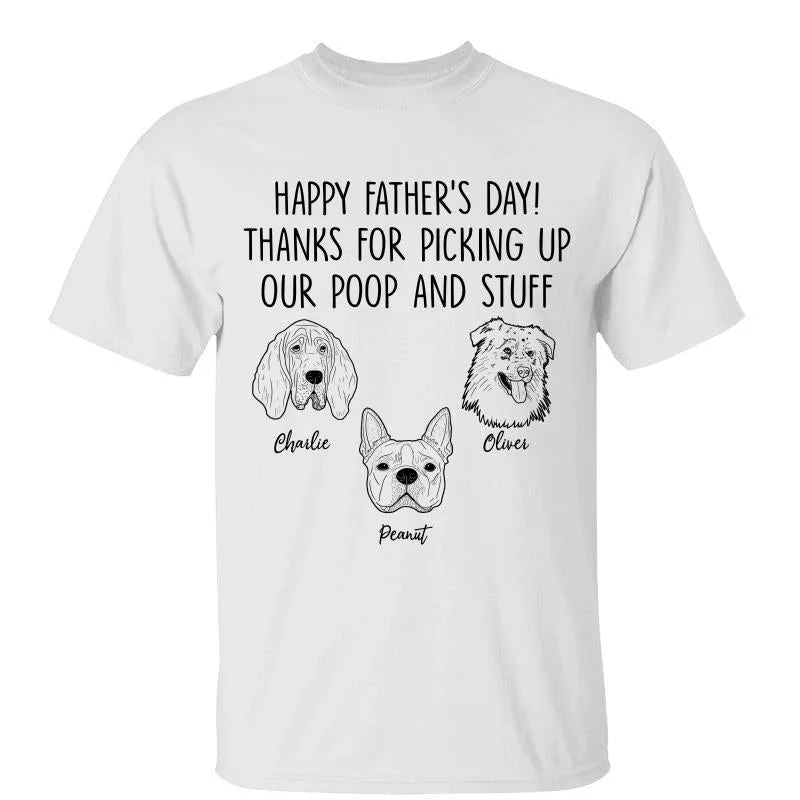 Funny photo T-shirts for kids' birthday parties-Simple Dog Head Outline Happy Father‘s Day Dog Dad Gift Personalized Shirt