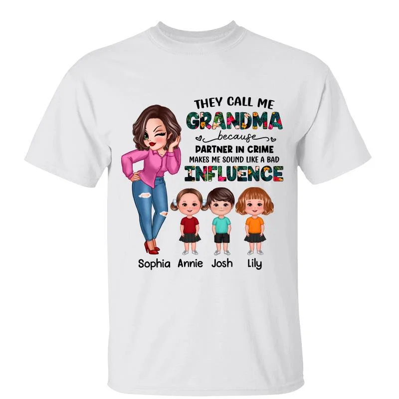 Personalized family reunion t-shirts with graphics-They Call Me Grandma Pretty Woman Personalized Shirt