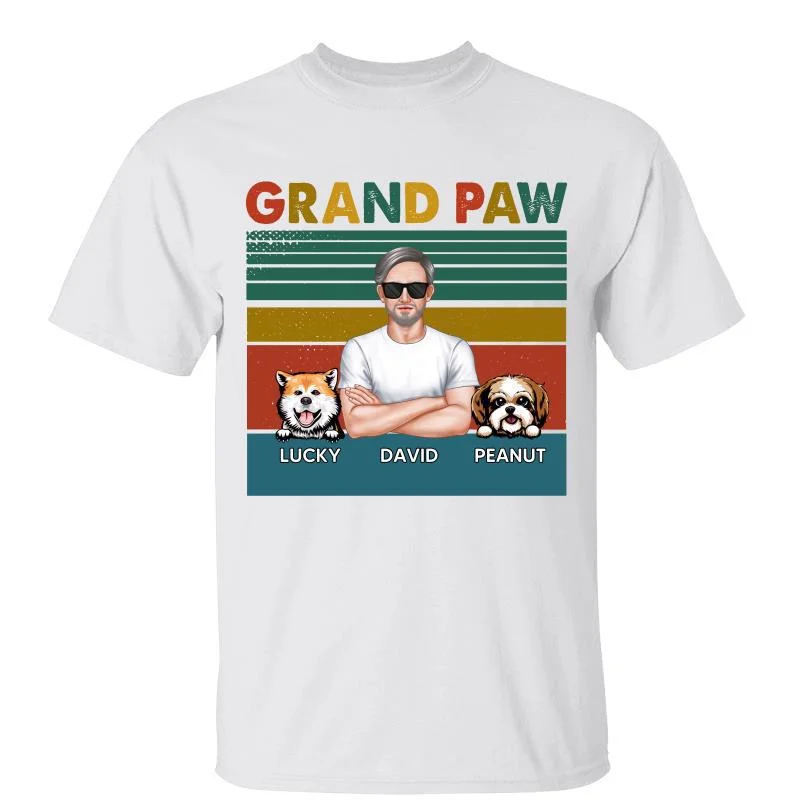 Motivational quote T-shirts for women-Grandpaw Real Man Gift For Dog Dad Personalized Shirt