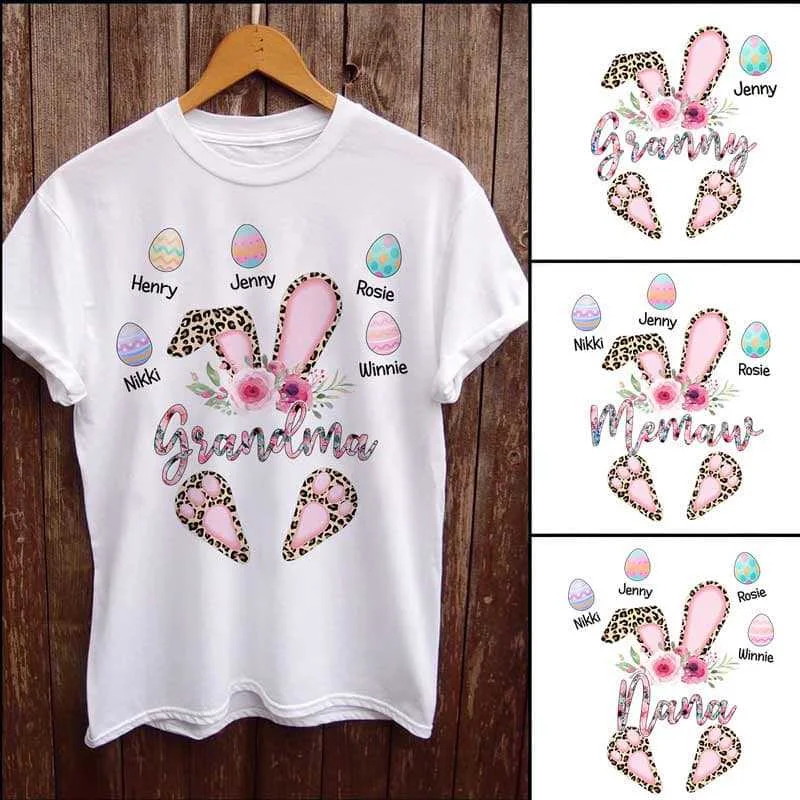 Personalized slogan tees for friends-Bunny Grandma Personalized Shirt