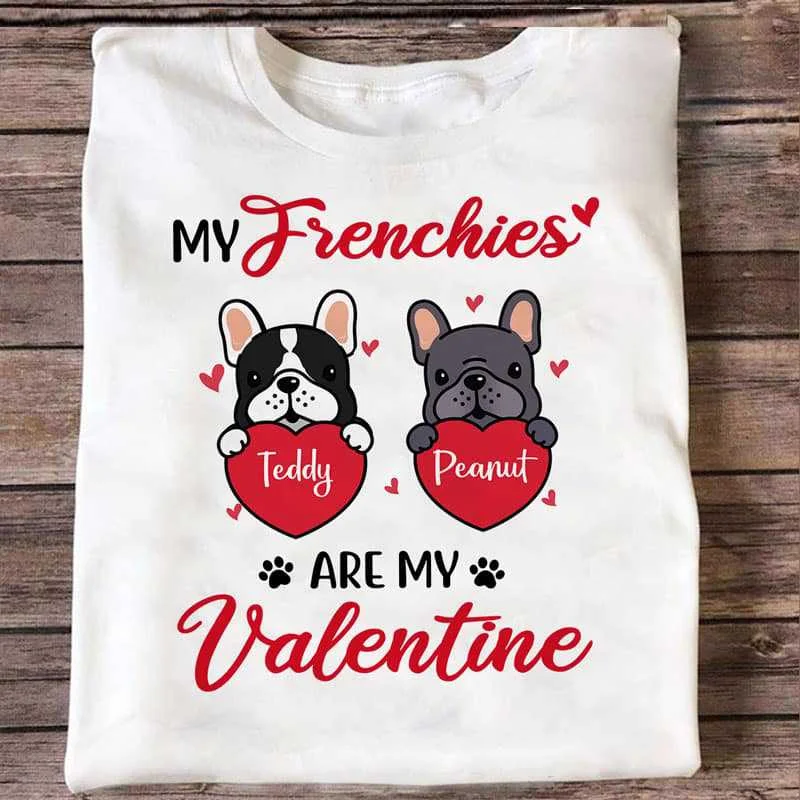 Unique custom-designed holiday T-shirts-My Frenchie Is My Valentine Red Heart Personalized Shirt