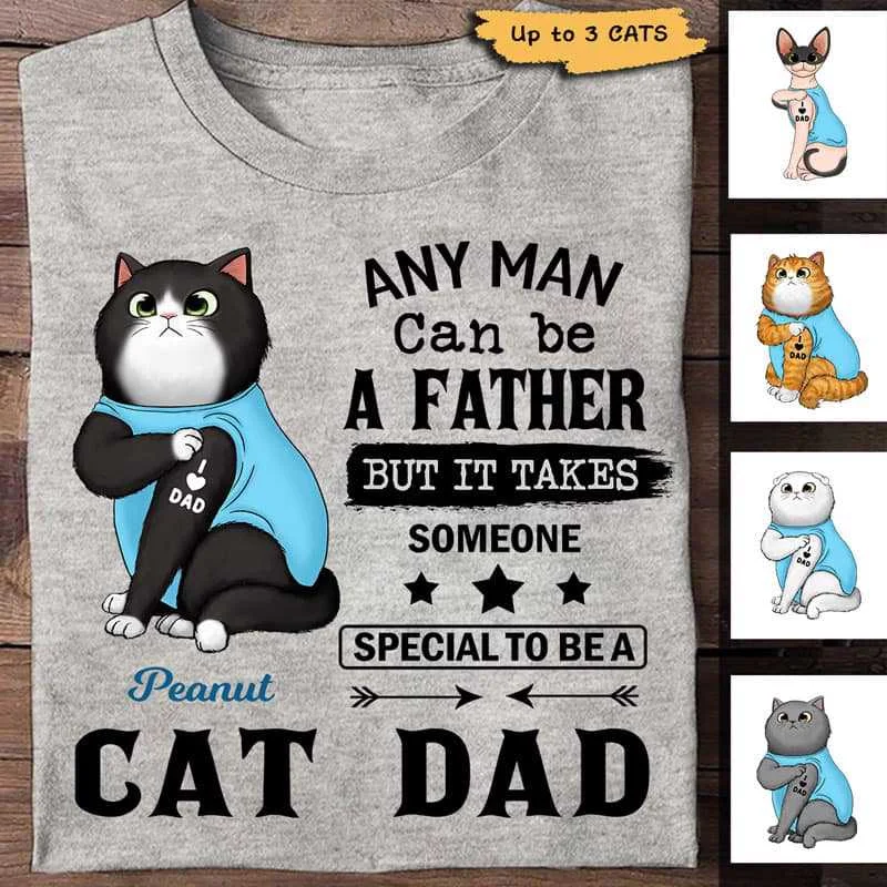 Fun quote T-shirts for casual outings-Special Cat Dad Personalized Shirt