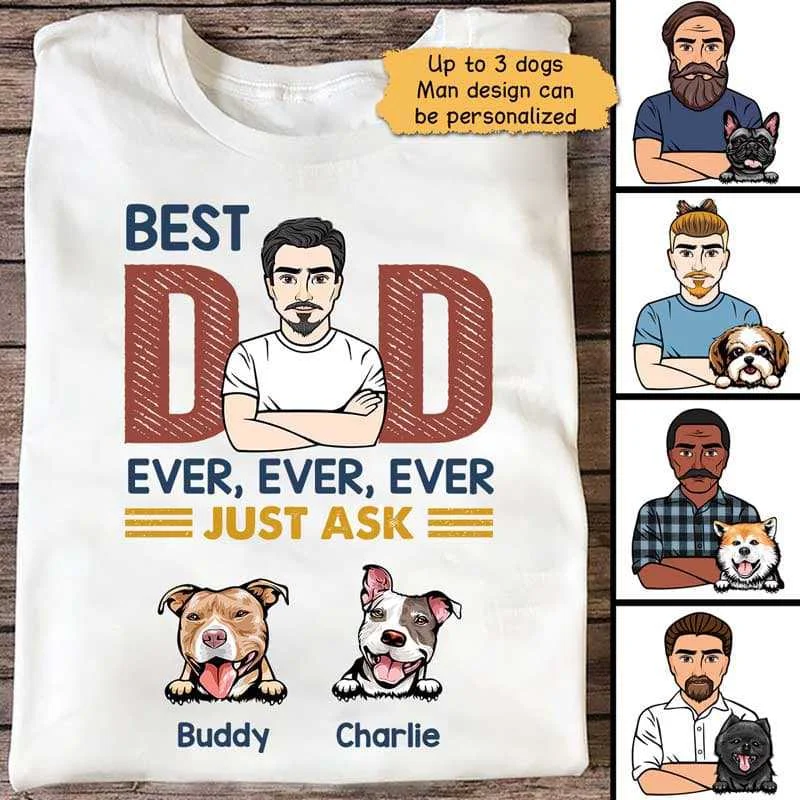 Cool motivational tees for gym lovers-Best Dog Dad Peeking Dog Personalized Shirt