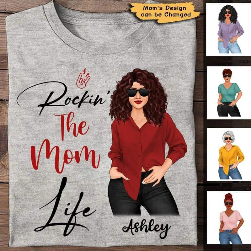 Personalized T-shirts for fashion lovers-Rocking The Posing Mom Life Personalized Shirt