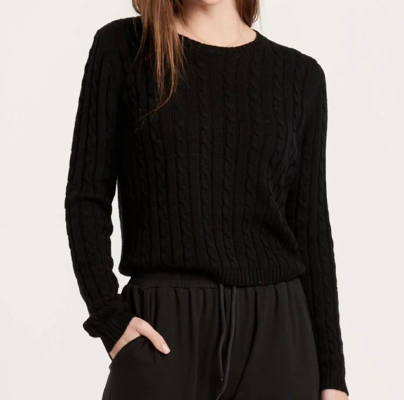 Black pullover sweater for men-Women's Sequin Pleated Pullovers-Lupe Sweater In Black