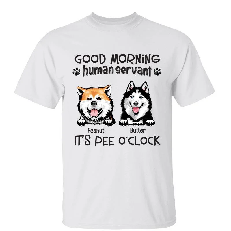 Funny shirts with pet-themed graphics-Pee O‘clock Peeking Dogs Personalized Shirt