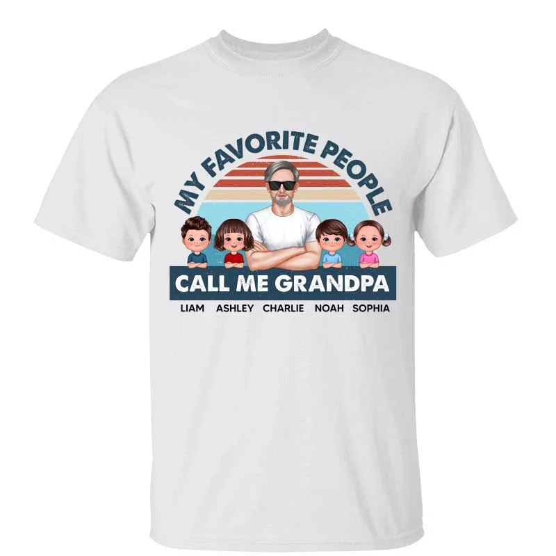 Cool event T-shirts with personalized logos-Favorite People Call Me Grandpa Real Man Doll Kid Personalized Shirt