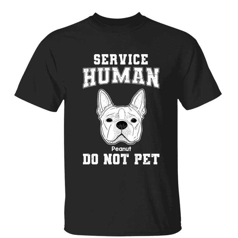 Personalized kids’ T-shirts for special events-Service Human Dog Head Outline Personalized Shirt