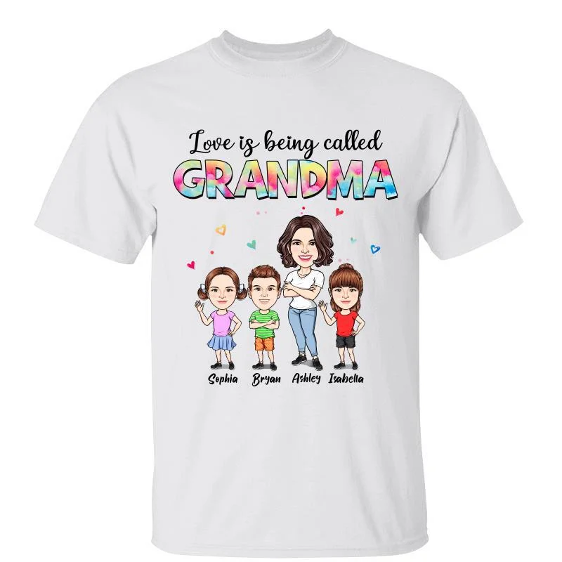 Custom design tees for road trips-Love Being A Grandma Caricature Gift Personalized Shirt