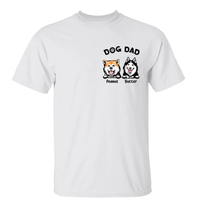 Custom beach vacation T-shirts-Dogs On Chest Best Dog Dad Ever Personalized Shirt