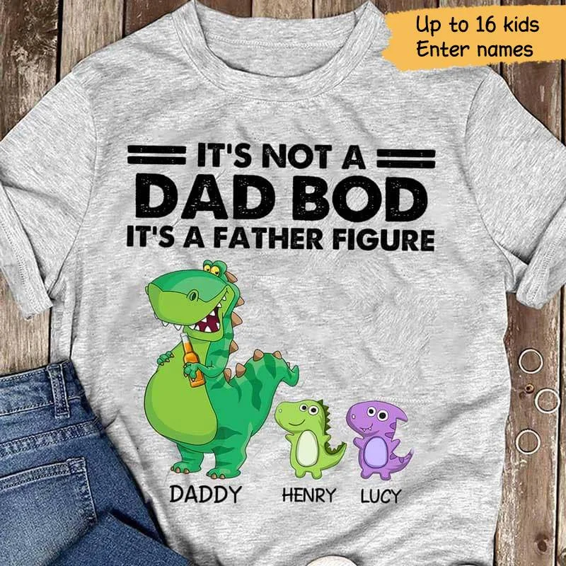 Custom holiday-themed t-shirts for kids-Not Dad Bod Papasaurus Funny Gift For Dad Personalized Shirt