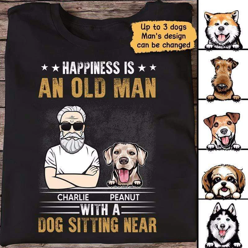 Unique custom T-shirts for outdoor enthusiasts-An Old Man And Dog Sitting Near Personalized Shirt