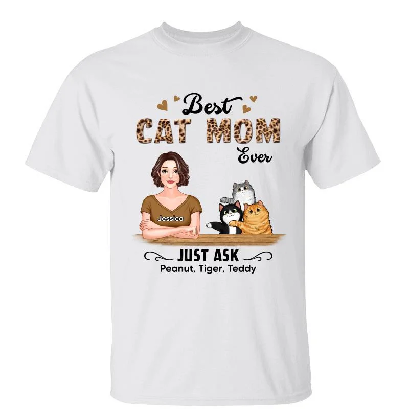 Custom funny T-shirts for group trips-Best Cat Mom Ever Real Woman Personalized Shirt