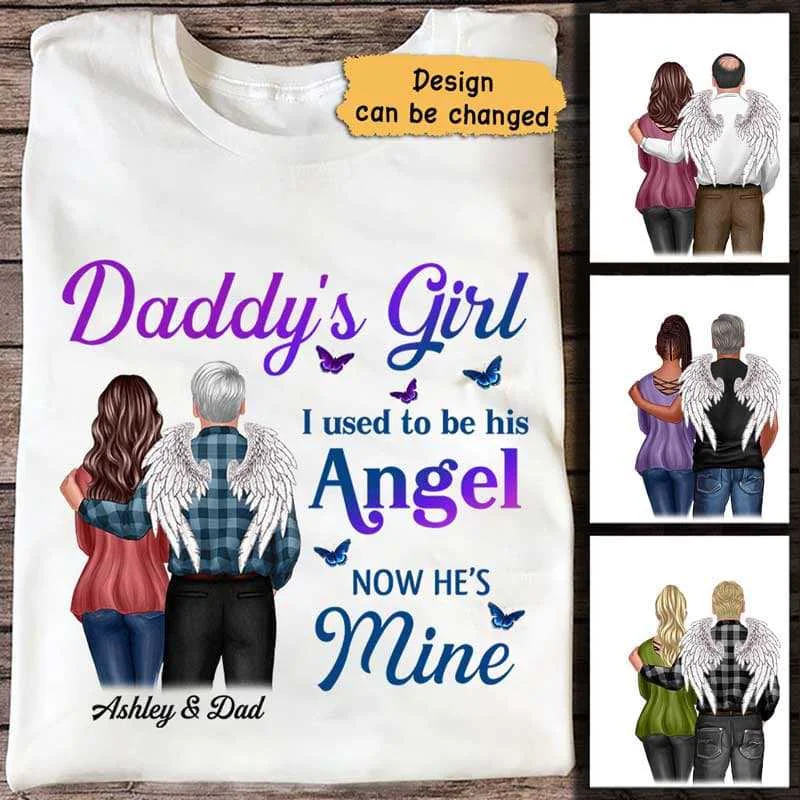 Funny animal graphic T-shirts for men-Daddy‘s Girl Memorial Personalized Shirt