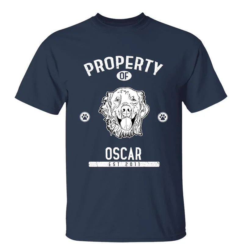 Custom T-shirts with famous quotes-Property Of Dog Dog Head Outline Personalized Shirt