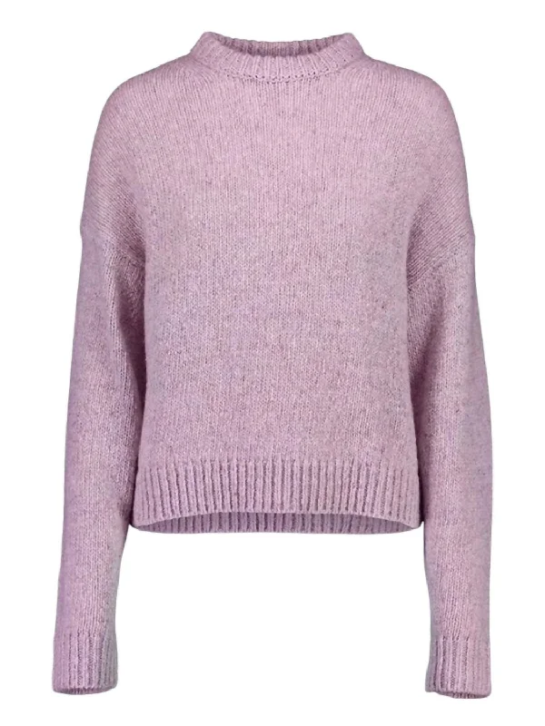 Navy V-neck pullover sweater for office-Women's Running Pullovers-Women's Rd Sweater In Lilac Fume