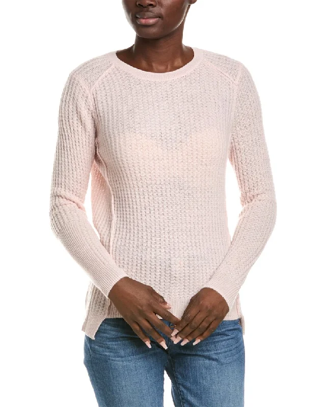 Grey crew-neck pullover sweater for classic-Women's Comfortable Pullovers-Alashan Cashmere Cuddled Up Thermal Cashmere Sweater