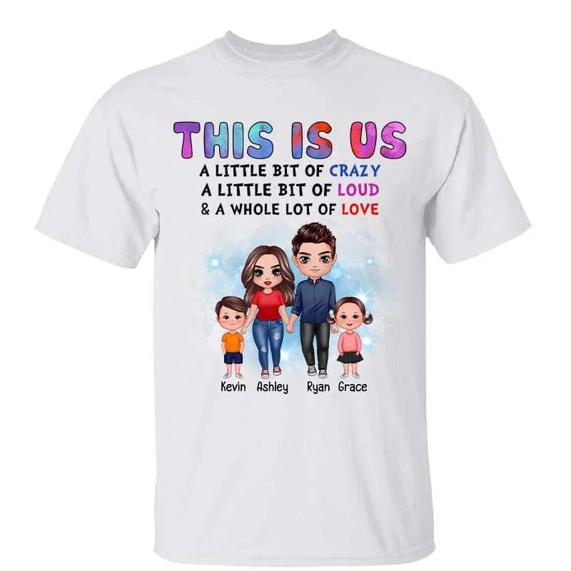 Unique custom logo T-shirts for events-Doll Family Crazy Loud Love Personalized Shirt