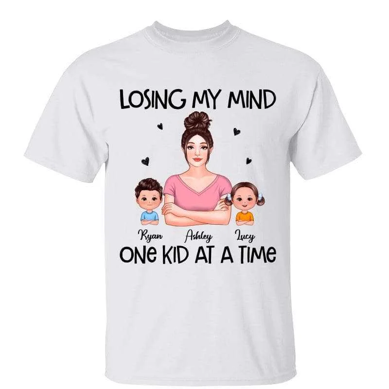 Personalized summer-themed graphic tees-Losing My Mind Real Mom Doll Kid Personalized Shirt