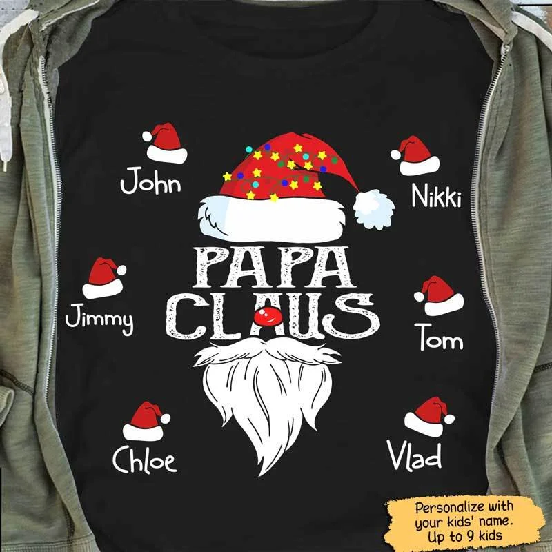 Unique graphic tees for adventurous souls-Papa Claus Christmas Personalized Shirt