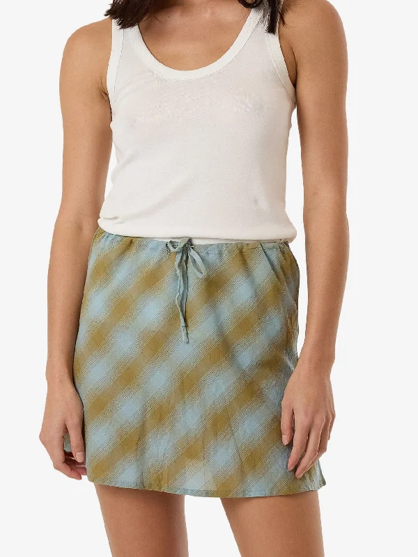 Skirts with tiered design-Women's Geometric Skirts-Ansley Bias Skirt - Stone Blue