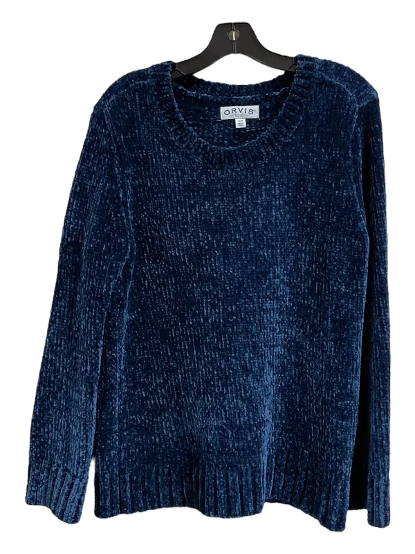 Silk slim-fit pullover sweater for elegance-Women's Glitter A-Line Pullovers-Sweater By Orvis In Blue, Size: M