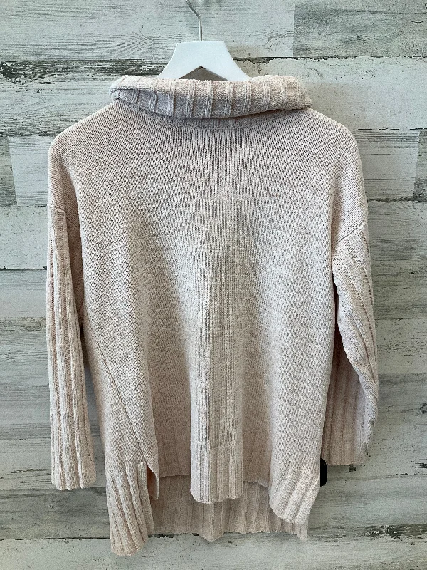 Green lightweight pullover sweater for travel-Women's Ribbed Floral Pullovers-Sweater By Chicos In Peach, Size: S