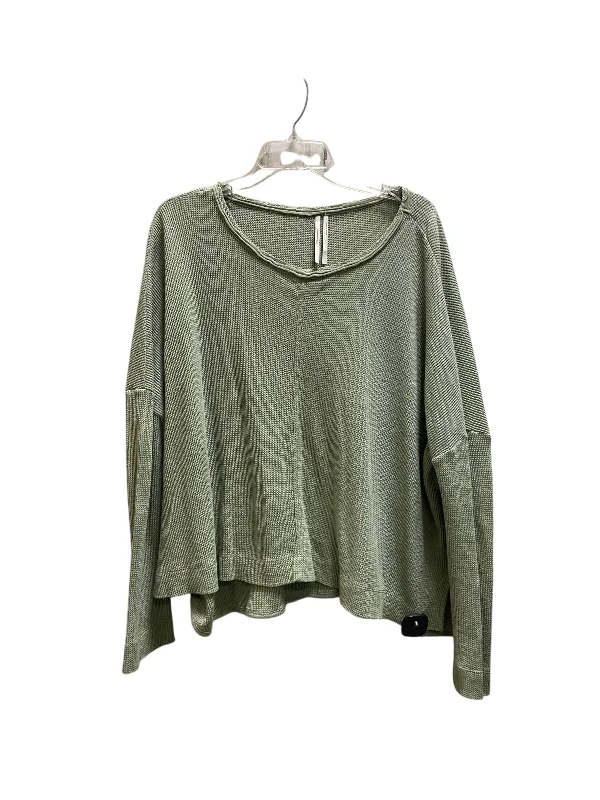 comfy cotton blouses-Blouses and shirts in pale lavender -Women's Bishop Sleeve Blouses-Top Long Sleeve By Anthropologie In Green, Size: M