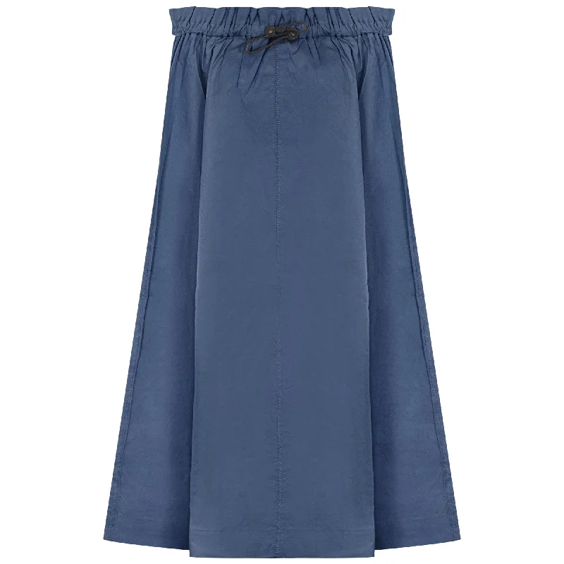 Skirts for casual comfort-Women's Lace A-Line Skirts-skirt midi drawstring waist - blue