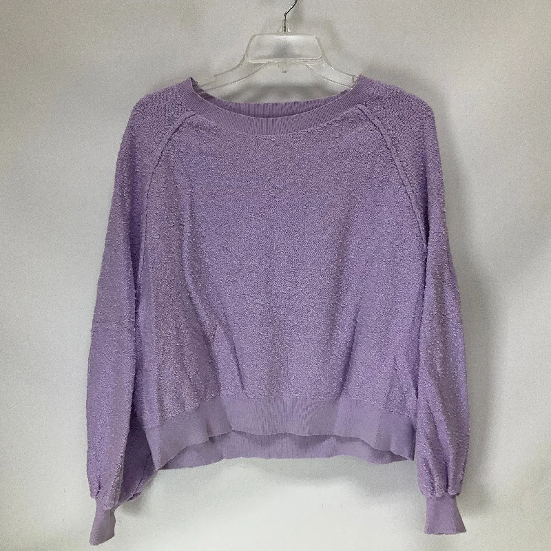 Wool black pullover sweater for cold-Women's Athletic Pullovers-Sweater By Free People In Purple, Size: S