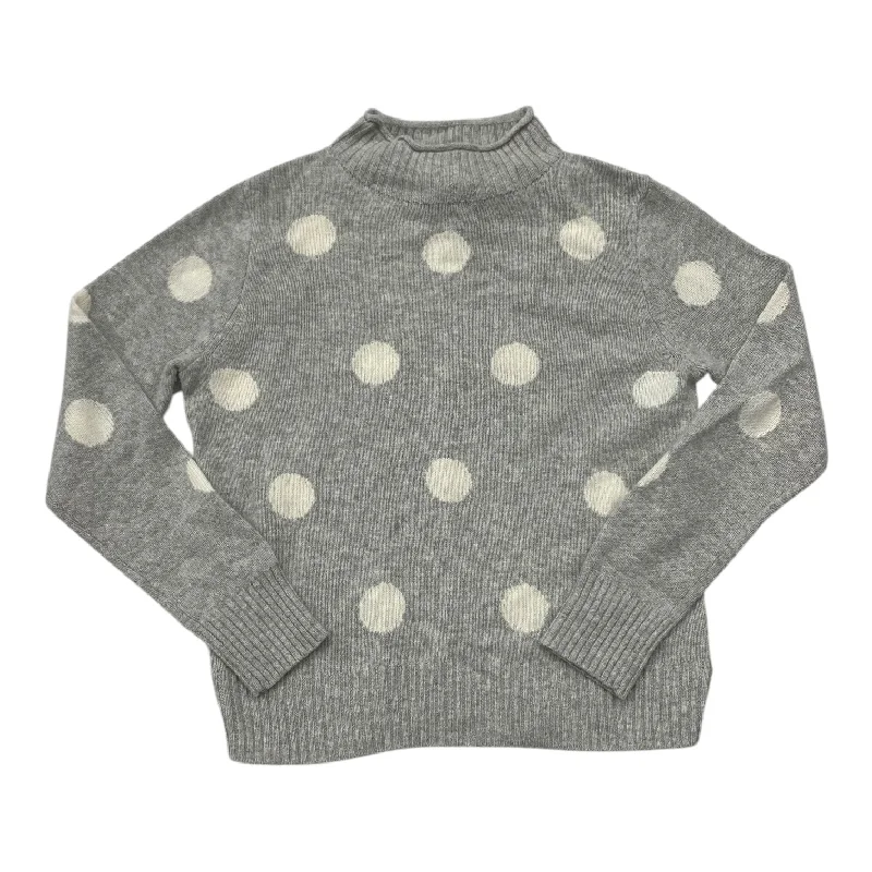 Wool knit pullover sweater for cold-Women's Low-Waisted Ruffle Pullovers-Sweater By J. Crew In Polkadot Pattern, Size:M